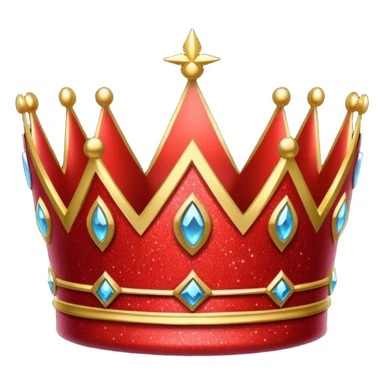red glitter crown sticker