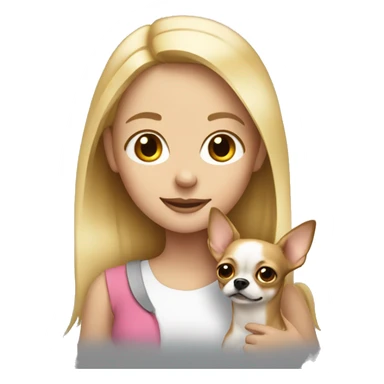 Blonde girl with chihuahua in her arms sticker