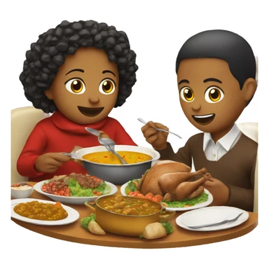 Christmas dinner in Switzerland eating curry sticker