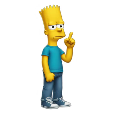 bart simpson doing the Jul sign sticker