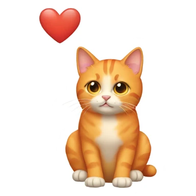 Light-orange cat with heart sticker