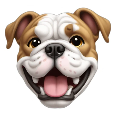 bulldog french blank and white happy sticker