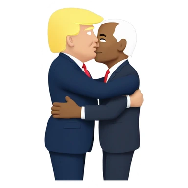 Donald trump kissing Joe Biden  sticker