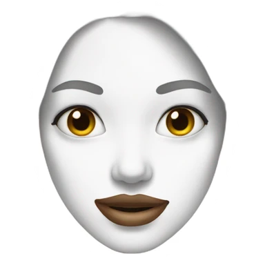 Woman face covered in white paint sticker