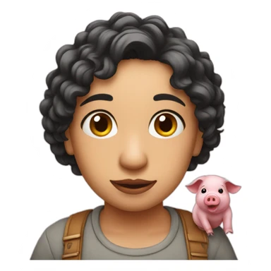 Pragati with pig sticker