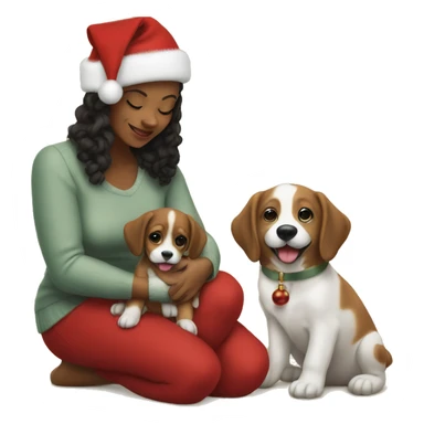 Wife Christmas picture with puppy sticker