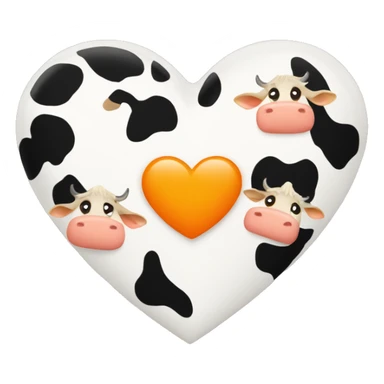 Orange heart with cows sticker