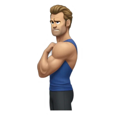 muscle macron frustrated pulling hair sticker