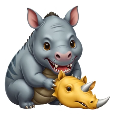 Cat eating a rhino sticker