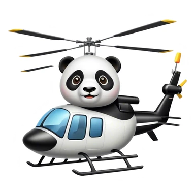 panda flying on helicopter sticker