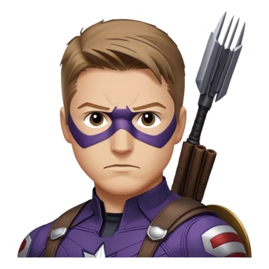 hawkeye clint barton portrait marvel, brown hair from captain america: civil war sticker