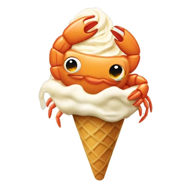 Prawn in ice cream sticker