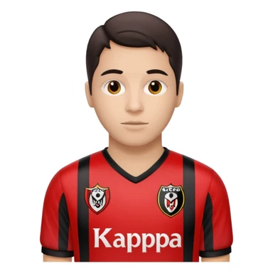 Supporter de L’ogc Nice. Maillot de foot rouge et noir (bandes) logo Kappa.  sticker