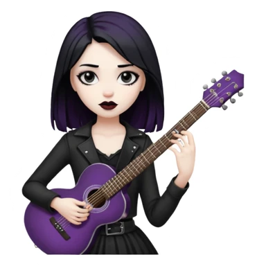 Goth girl with guitar sticker