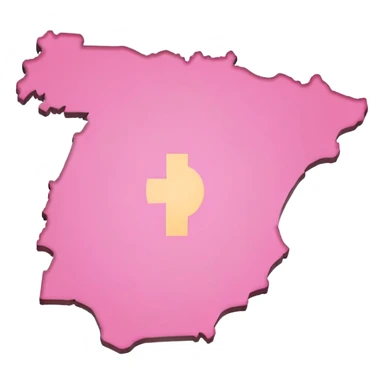 Portugal  map in pink  sticker