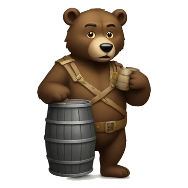 Russian bear holding a barrel of oilrussian bear sticker