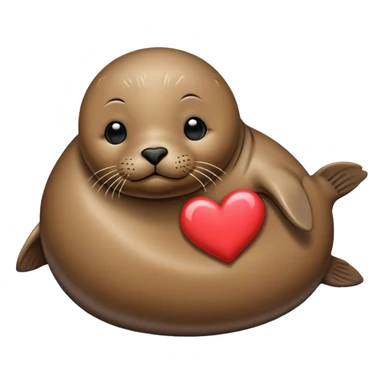 seal with heart sticker
