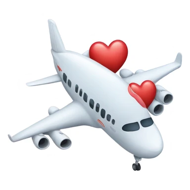 Airplane with a heart  sticker
