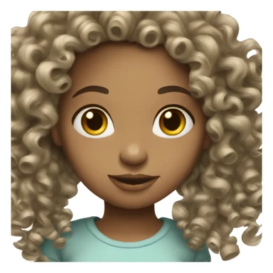  Curly hair girl coquette pale sticker