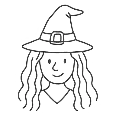 A witch with red hair sticker