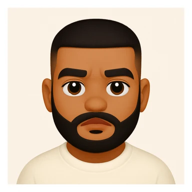 Convert this photo into an emoji style image closely resembling the original person, capturing their facial features and expression accurately. sticker