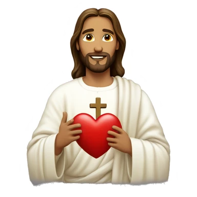 Jesus with a heart sticker