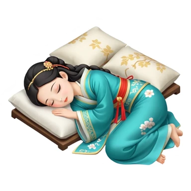 Beautiful girl sleeping in Hanfu sticker
