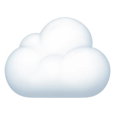 Remove any face or facial features from the cloud shape, keep only the cloud shape. The style should resemble apple emoji style. No background. sticker