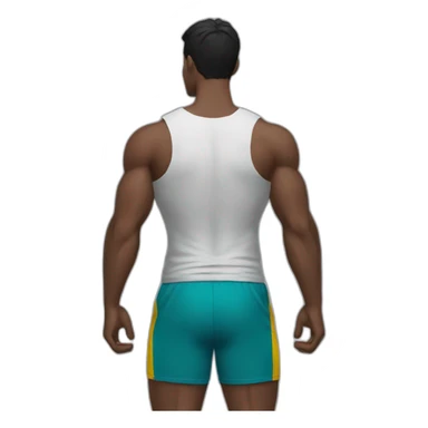 dark haired gym bro back view sticker
