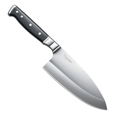 chef knife with shiny blade sticker