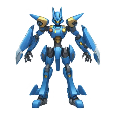 Futuristic mechanical medabot-lucario-mecha full body sticker