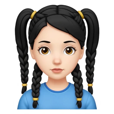 white girl with pig tails haircut black sticker