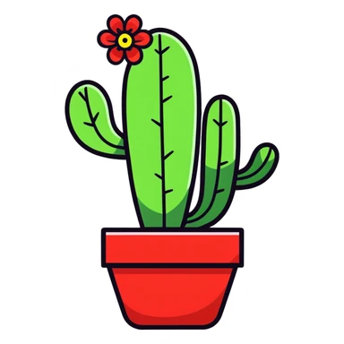 cactus with flower sticker