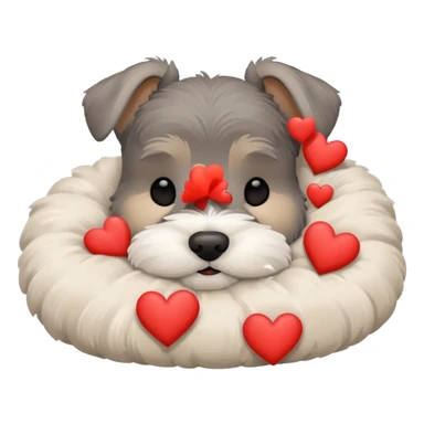 Minature snauzer sleeping with hearts around sticker