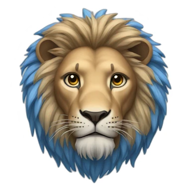 lion blue head sticker