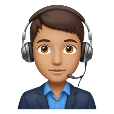 a sales agent with headphones sticker