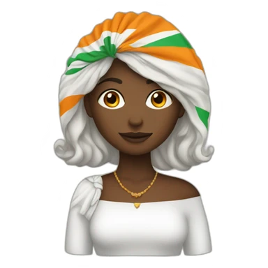 femme avec un drapeau ivoirien sticker