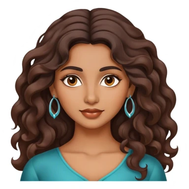 Morena ondulada con rasgos de India muy bonita  sticker