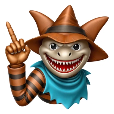 Freddy Krueger shark finger glove sticker