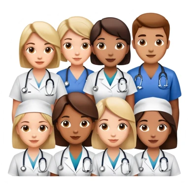 trabajadores de la salud trabajando en un barrio popular sticker