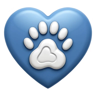 white heart with a paw print sticker