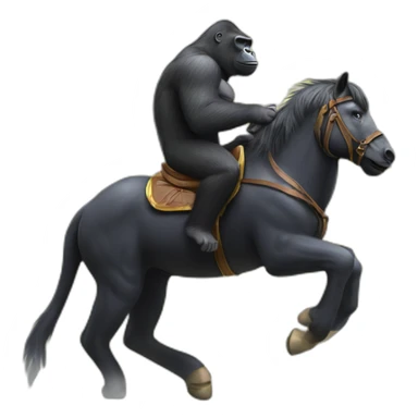 Gorilla riding a horse magically sticker