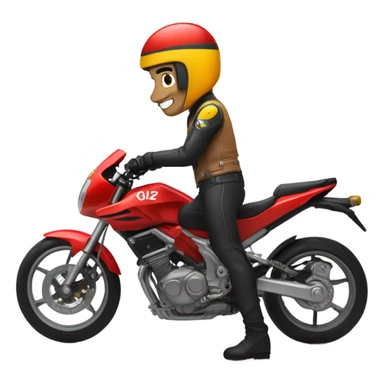 novio manejando una moto 250cc roja y su novia sentada atras sticker