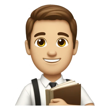 mormon missionary with brown hair doing a thumbs up and a book of mormon sticker