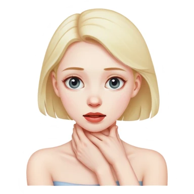 Girl grabbing her neck sticker