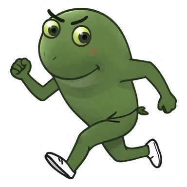 Fat person running sticker