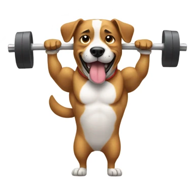 Dog, lifting weights  sticker