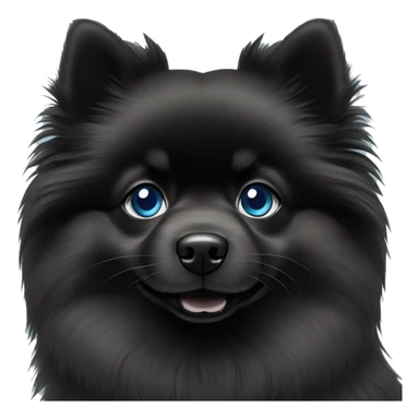 Black Pomeranian Blue eyes sticker