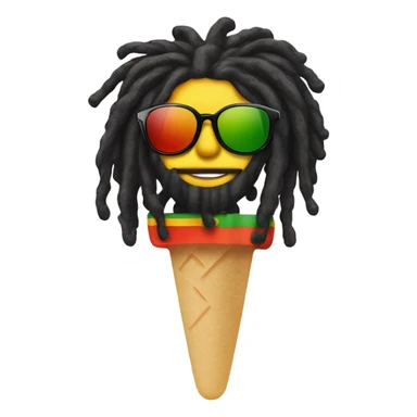 Reggae popsicle with sunglasses and dreadlocks  sticker