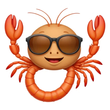 Prawn wearing sunglasses sticker